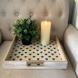 Wooden tray with‎ handles printed bohemian traditional home decor coffee new